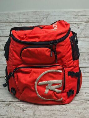 Vintage Rossignol Ski Boot Bag Backpack Red Large Travel Luggage Pack 20" x 21"